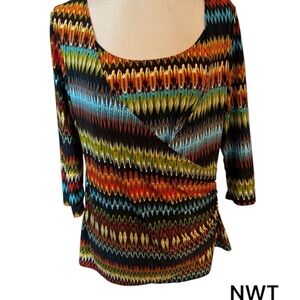 American City Wear Multicolor Zigzag Top